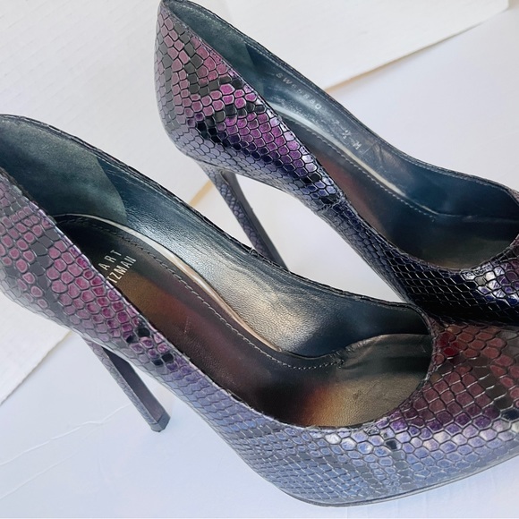 Stuart Weitzman Shoes - Stuart Weitzman Python Snakeskin Purple Metallic Pumps, size 7.5 FALL